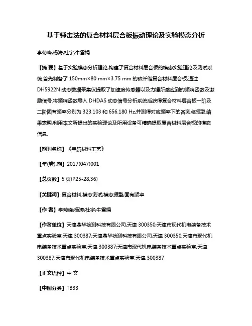 基于锤击法的复合材料层合板振动理论及实验模态分析