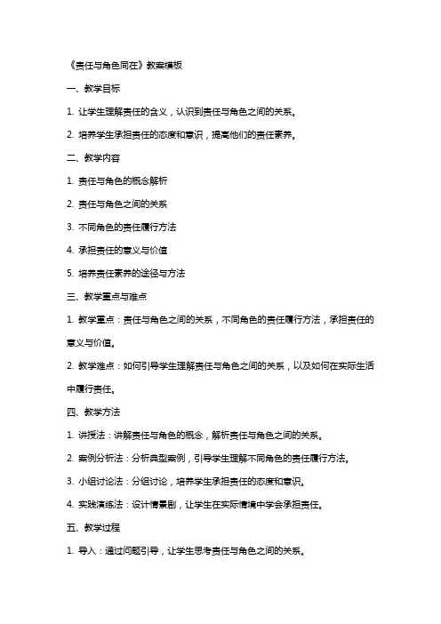 《责任与角色同在》教案模板