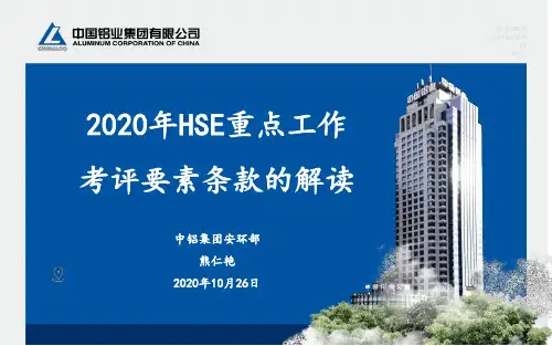 中铝集团2020HSE重点工作考评要素条款的解读(1)
