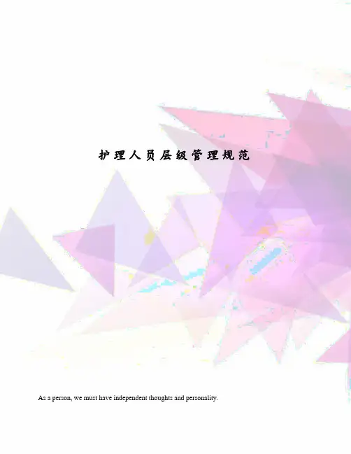 护理人员层级管理规范