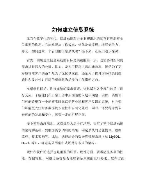 如何建立信息系统