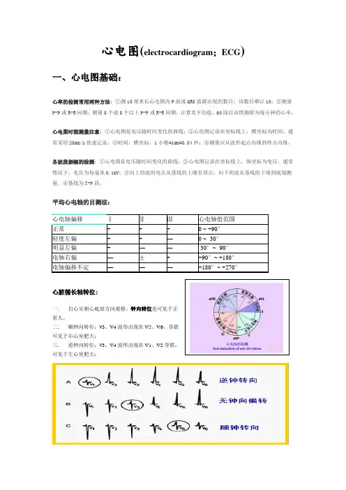 最新最全心电图(electrocardiogram;ECG)详解终极版(最全2017)