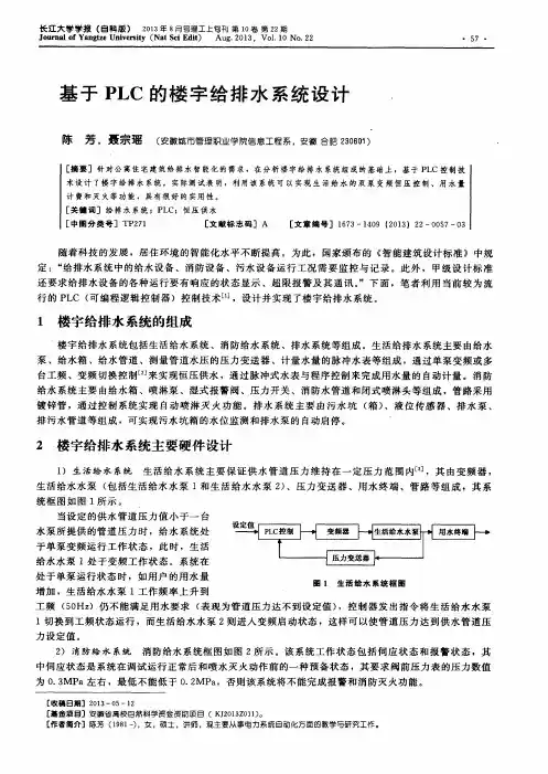 基于PLC的楼宇给排水系统设计