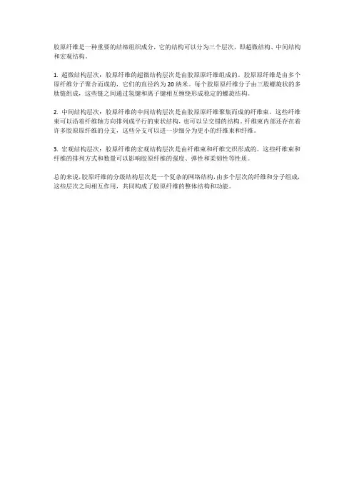 胶原纤维的分级结构