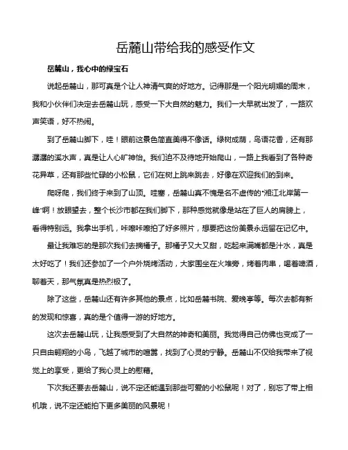 岳麓山带给我的感受作文