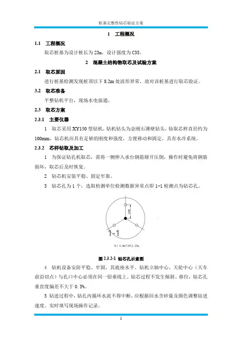 桩基完整性钻芯验证方案 
