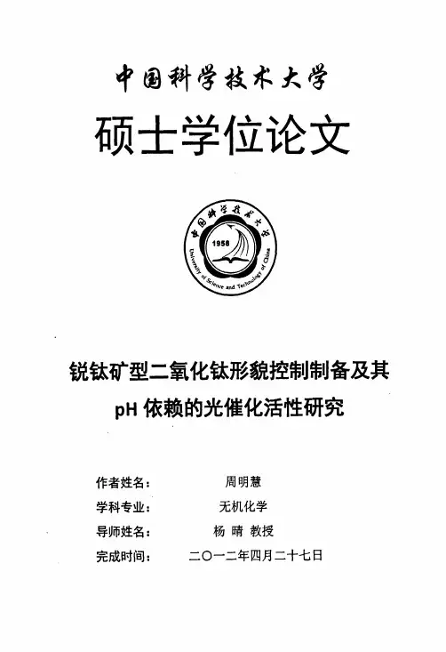 锐钛矿型二氧化钛形貌控制制备及其pH依赖的光催化活性研究