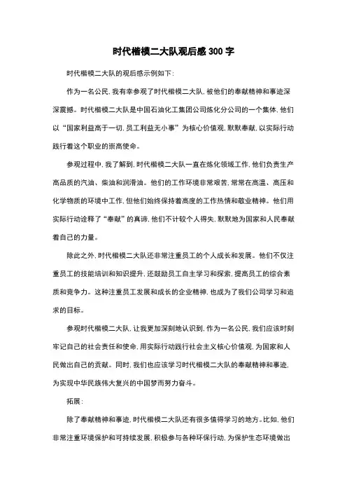 时代楷模二大队观后感300字