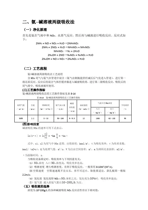 氨碱溶液两级吸收法