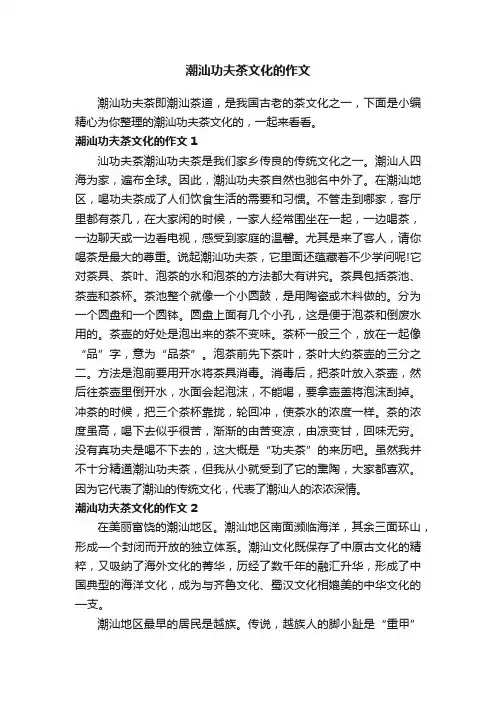 潮汕功夫茶文化的作文