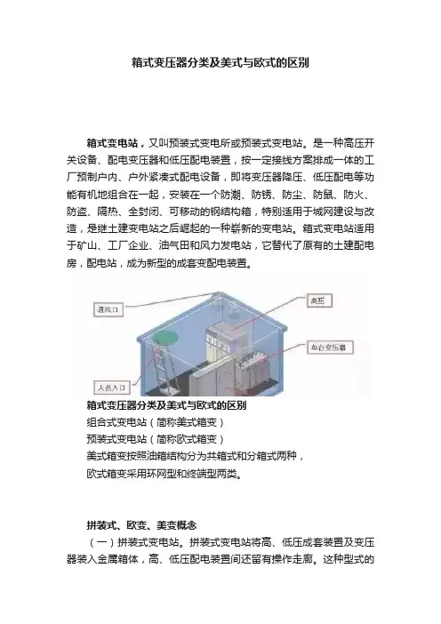箱式变压器分类及美式与欧式的区别