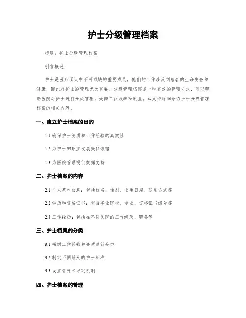 护士分级管理档案