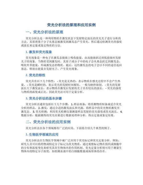 荧光分析法的原理和应用实例