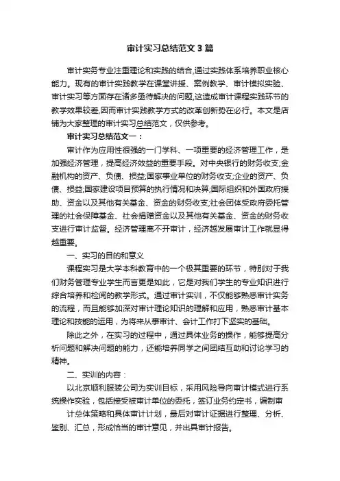 审计实习总结范文3篇