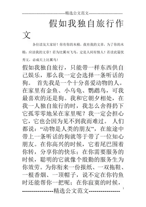 假如我独自旅行作文_0