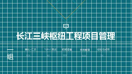 《工程项目管理》大作业—长江三峡枢纽工程项目管理