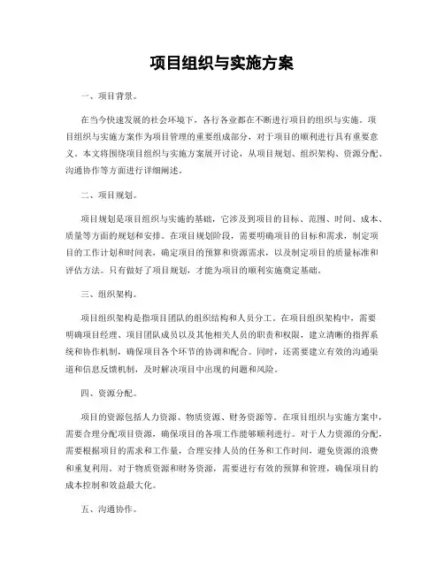 项目组织与实施方案