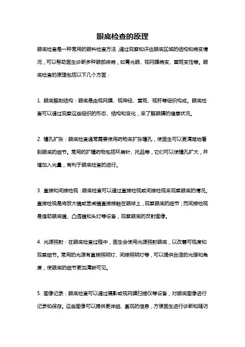 眼底检查的原理