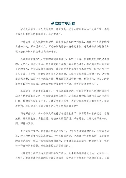刑庭庭审观后感