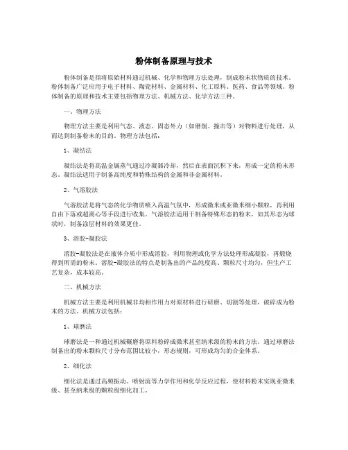 粉体制备原理与技术