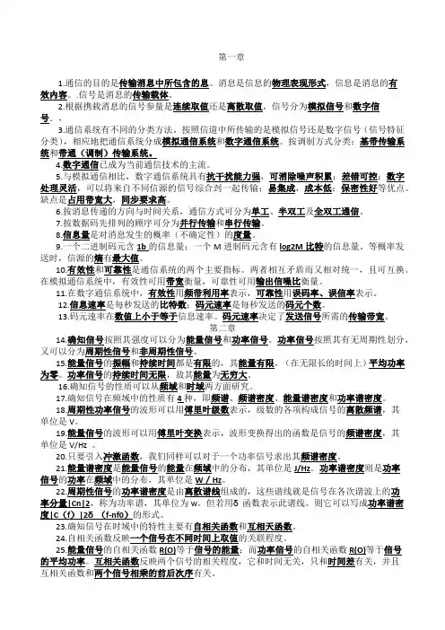 通信原理知识点