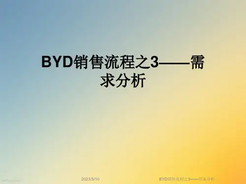 BYD销售流程之3——需求分析