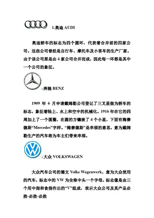 33种名车的标志