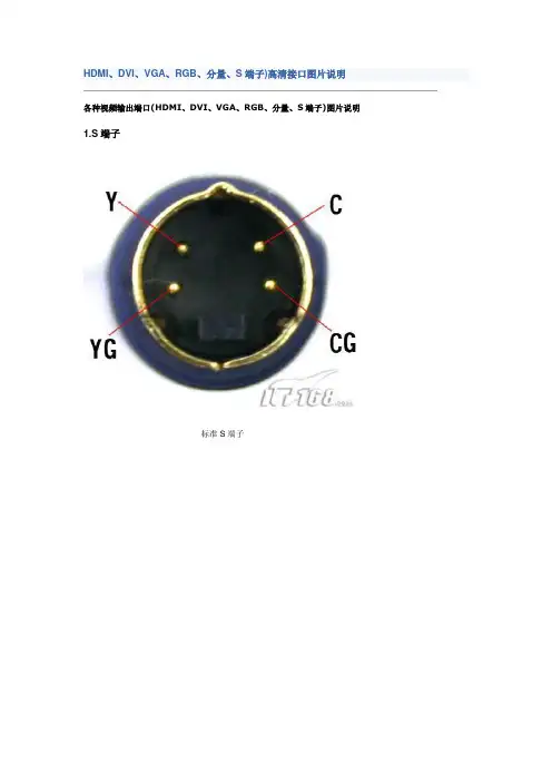 HDMI、DVI、VGA、RGB、分量、S端子)高清接口图片说明