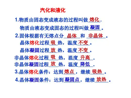汽化和液化--人教版物理八年级上册