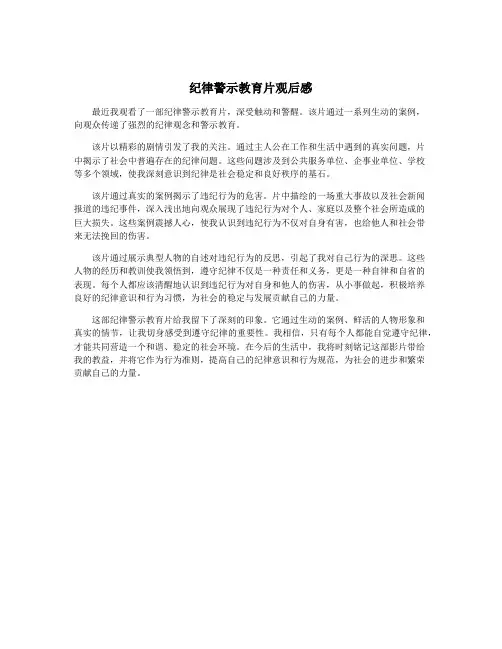 纪律警示教育片观后感