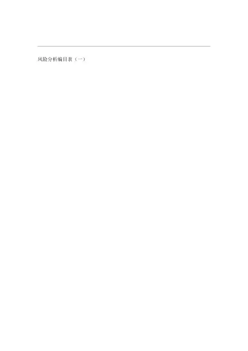 项目风险管理可用表格
