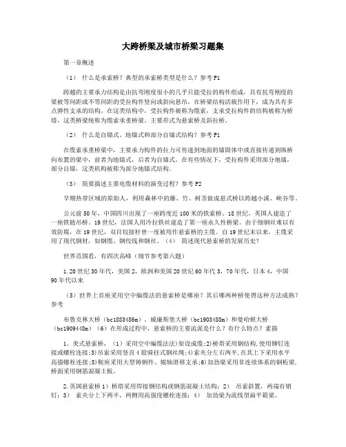 大跨桥梁及城市桥梁习题集