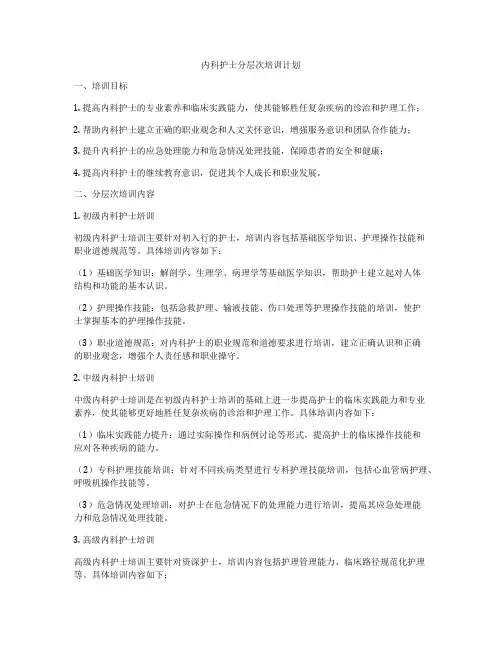 内科护士分层次培训计划