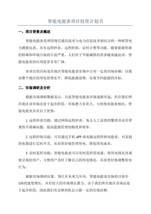 智能电能表项目投资计划书