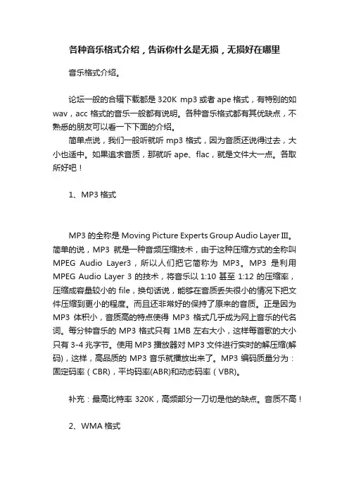 各种音乐格式介绍，告诉你什么是无损，无损好在哪里