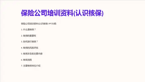 保险公司培训资料(认识核保)