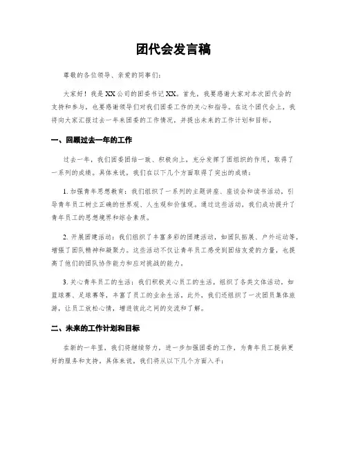 团代会发言稿