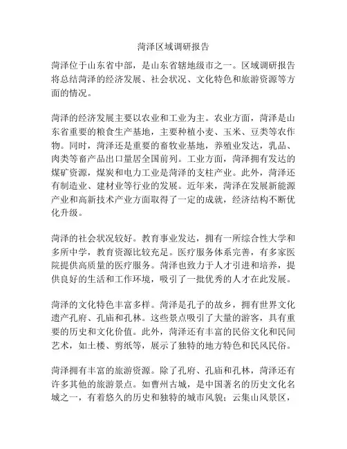 菏泽区域调研报告