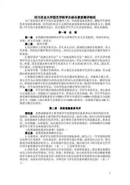 综测评分细则