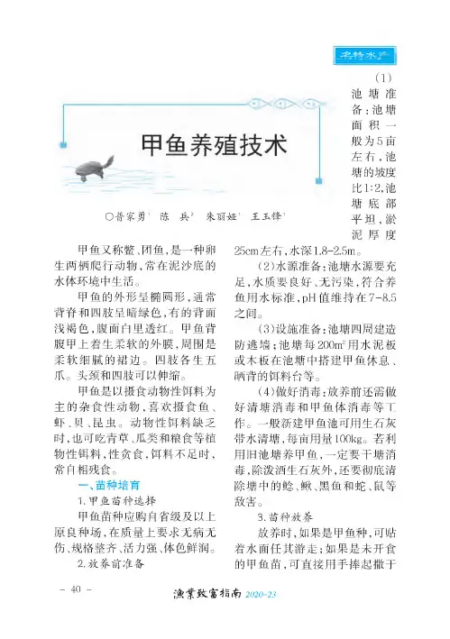 甲鱼养殖技术