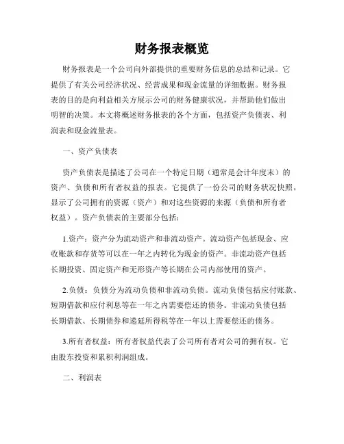 财务报表概览