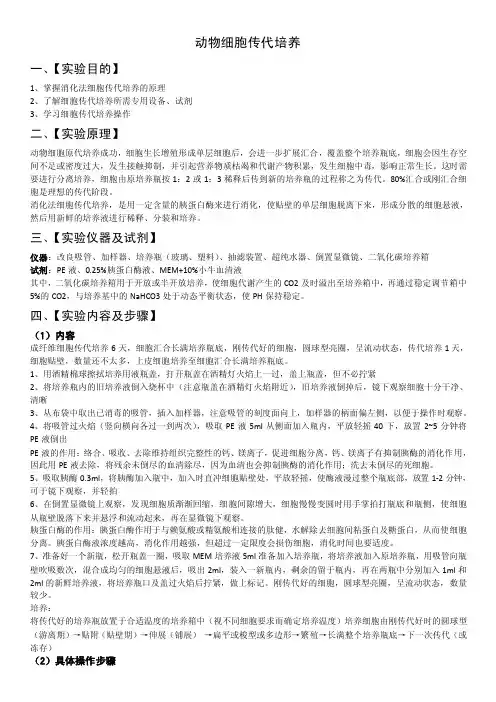 动物细胞传代培养