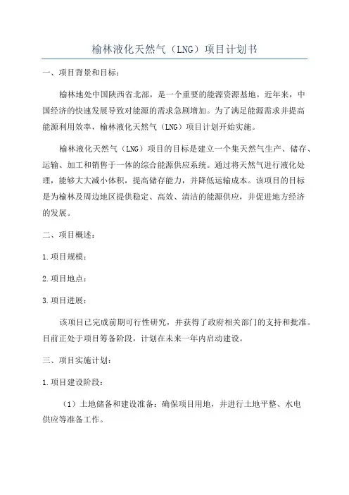 榆林液化天然气(LNG)项目计划书