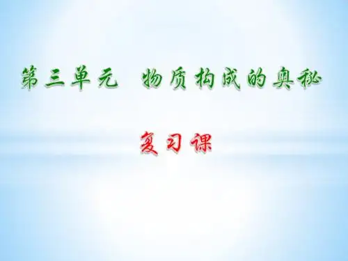 第三单元   物质构成的奥秘 复习课(24张PPT)