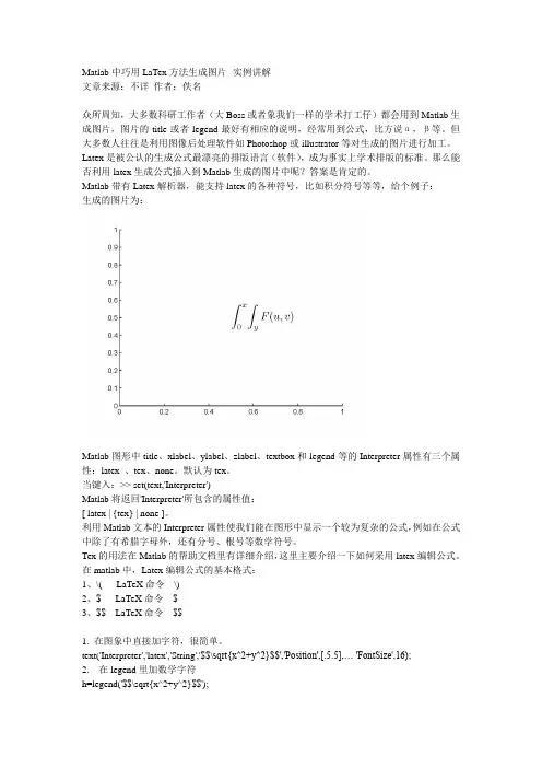 Matlab中巧用LaTex方法生成图片