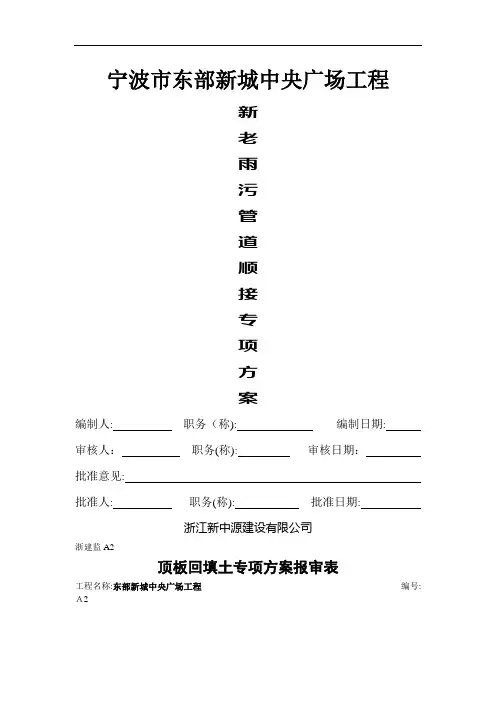 市政管道对接专项方案
