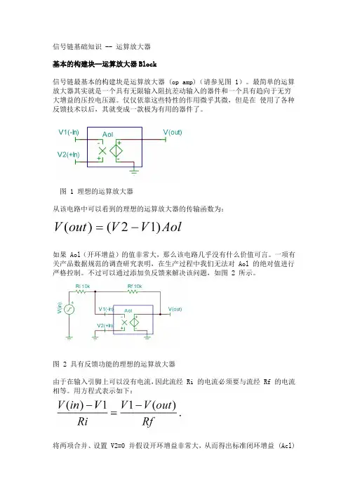 运算放大器——信号链基础知识