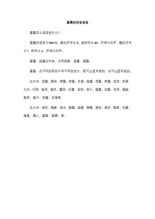 暴露的拼音读音