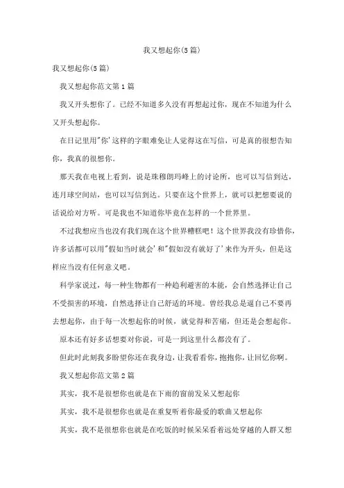 我又想起你(5篇)