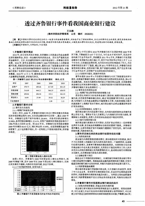透过齐鲁银行事件看我国商业银行建设